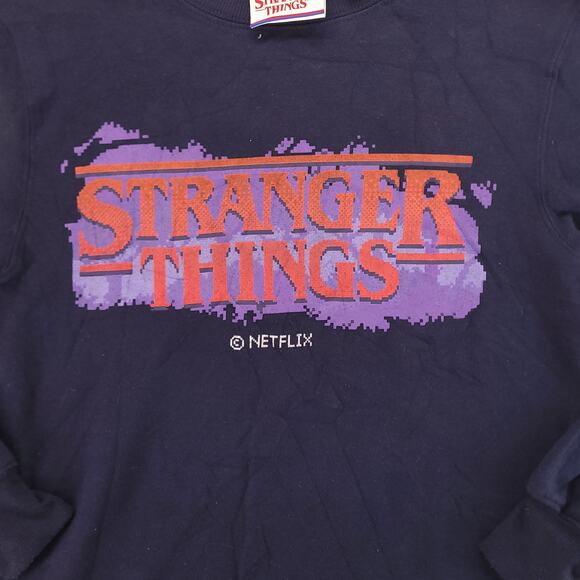 Stranger Things Long Sleeve Crew Neck Sweatshirt Womens Size XS Navy Blue - Picture 4 of 9